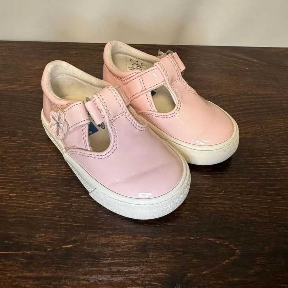 Keds memory foam pink patent leather toddler shoe size 4M – 5 inch